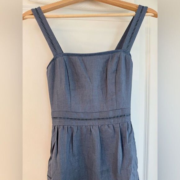 NWOT Reformation Everett Linen Dress in Elegant Blue Midi Dress - Picture 7 of 11